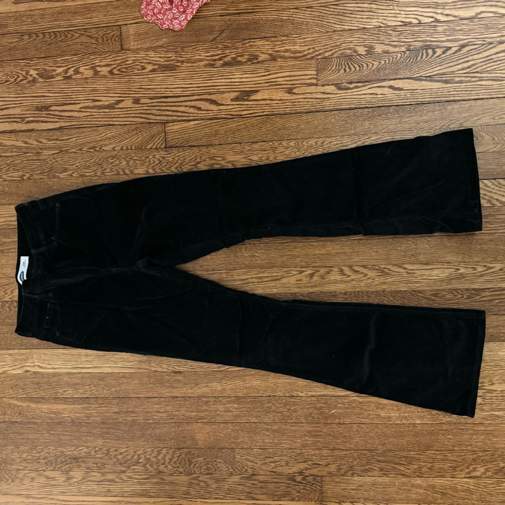Velvet flared black jeans
